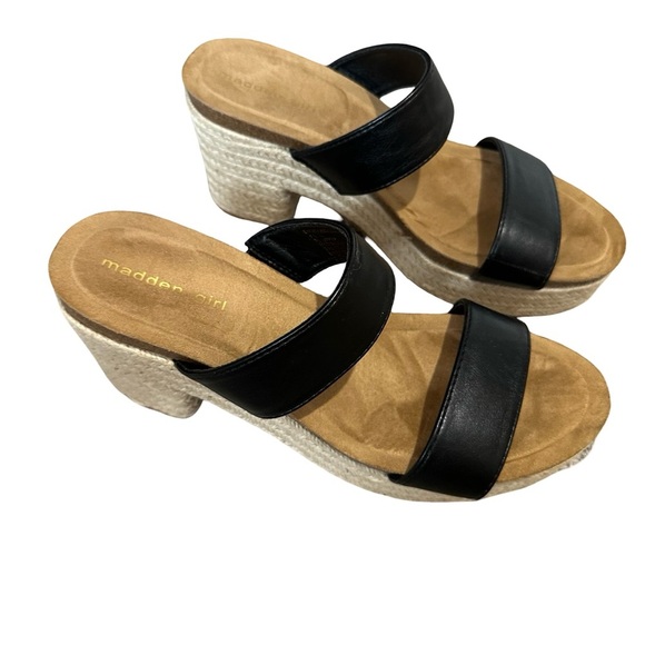 Steve Madden Black and Tan Espadrille Wedges - Picture 4 of 4